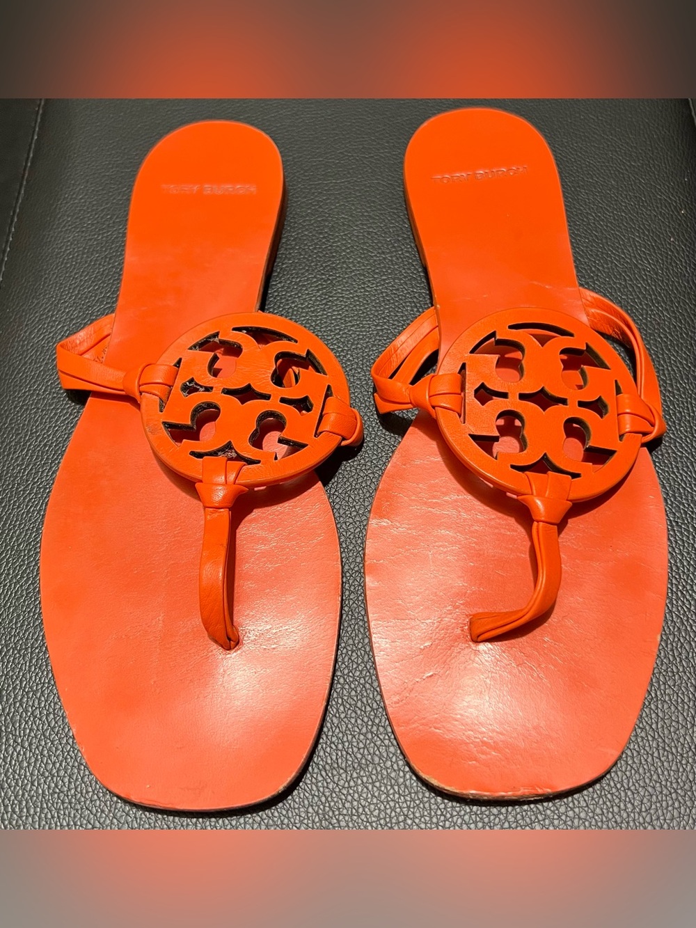 Tory Burch Miller Sandals - Orange Size 8